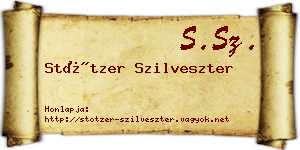 Stötzer Szilveszter névjegykártya